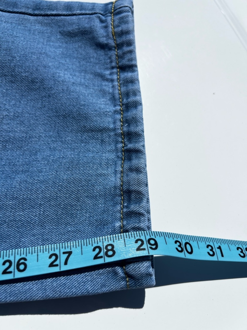 Men's Straight-Leg Blue Denim Jeans with White Graphic Script - Picture 14 of 15